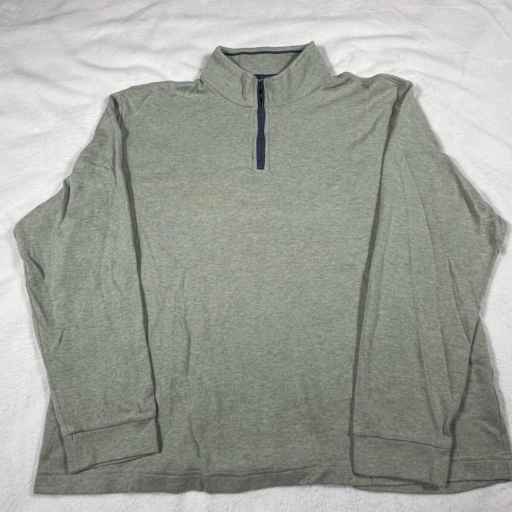 Joseph Abboud Mens Light Green Quarter Zip Sweater Cotton Size 2XL